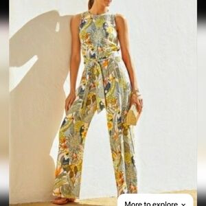 J.McLaughlin, Rebekah Tropical Wide Leg Jumpsuit,Size Xs